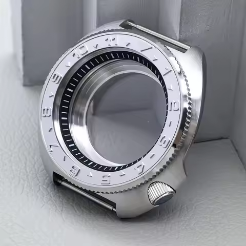 Mod 44MM NH35 Turtle Watch Case Fit For 6105 6309 Turtle Abalone Case Replace NH35 NH36 Movement AR 