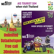 Thailand AIS/DTAC/TRUE MOVE 7 days Unlimited Data Travel Sim Card