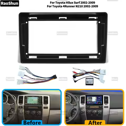 9 Inch Car Frame For Toyota Hilux Surf 4Runner N210 2002-2009 Fascia Adapter Canbus Box Decoder Andr