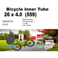 Co2 Bicycle Fat Bike Inner Tube 26 x 4.0 Schrader Valve