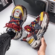 Trendy Shoes Club-Autumn Distressed Polished Thick-Soled Daddy Shoes