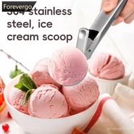 FOREVERGO Stainless Steel Spring Loaded Ice Cream Scoop, Professional Gelato, Melon, Baller Biscuit,