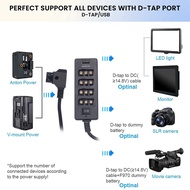 Dtap Splitter Cable with Power Switch D-Tap for V-Mount V Lock Gold Mount Battery to 3P x 4 Female P