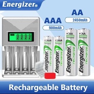 Energizer AA/AAA Rechargeable Battery 900mAh 2450Ah 4/8PCS 1.2V NI-MH with Storage Box Universal Dis