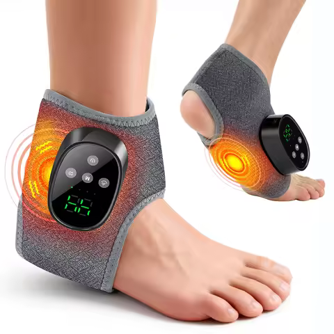 Ankle Massage Wrap Brace Heated Vibration 4 Temperature Adjustable Foot Ankle Massager Thermal Feet 