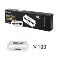 100 Chiếc Dorcc Thép Không Gỉ An Toàn Lưỡi Dao Cạo Cho Nam Máy Cạo Râu Cắt Tóc Chất Lượng Cao Lưỡi C