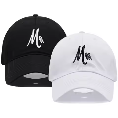 Matching Mr. & Mrs. Baseball Cap Men's Women's Cotton Embroidery Sport Golf Caps Bridal Gift Newlywe