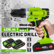8400mAh Electric Cordless Drill 68V Screwdriver Driver And LED Worklight And 8400mAh Battery 100-240