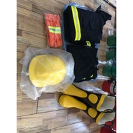 ☼Fireman Suit Set coat,trouser, gloves,rubberboots and helmet