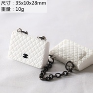Miniature Dollhouse Black And White Small Perfume Bag Chain Bag Decorative Model Handmade Jewelry Pl