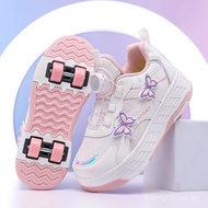 Roller Skates Girl 4 Wheels Sneakers  Kid Fashion Casual Sport Quad Skates Children Skating Shoes O7