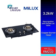 Milux 3.2kW Built-In Tempered Glass Cooker Hob Gas Stove MGH-222