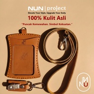 NUN PROJECT | Genuine Leather ID Card Holder Lanyard & Name 4-LayerTAG (Free Custom Name & Agency Lo