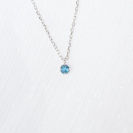 倫敦藍托帕石925純銀小蛋糕項鍊