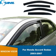 Side Window Deflectors For Honda Accord Sedan 2003 2004 2005 2006 2007 Black WeatherShield Window Vi