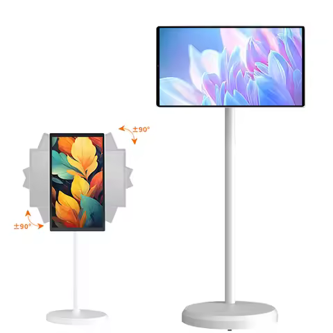 White 21.5 Inch 4GB+64GB Smart Display Battery Android Portable TV In-cell Touch Screen Gym Gaming L