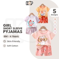 [0-4 Yrs] Kids Pyjamas Short Sleeve Baju Budak Perempuan Kids Clothes Girl Pyjamas Cartoon Bayi Baju