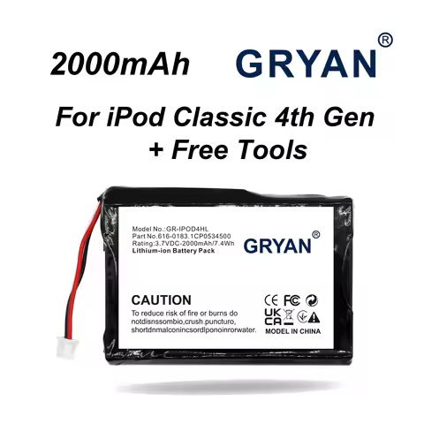 Gryan 616-0206 616-0183 Battery 2000mAh Replacement For iPod Classic 4th Gen / Photo U2 A1059 20 40G