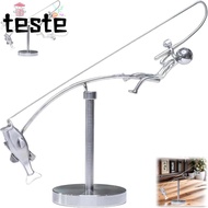 Kinetic Fishing Sculpture, Handmade Metal The Fisherman Balancing Sculpture, Creative Desk Ornament 