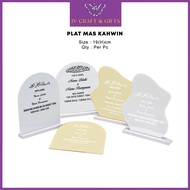 Plate Ijab Qabul Mirror Acrylic With Stand | Plate Mas Kahwin Nikah | Hantaran Mas Kahwin | Tulisan 