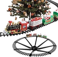 Christmas Train Set - 35.43 in Electric Christmas Train Suspension, Electric Christmas Train with Lights Sound, Christmas Tree Train Toy Set, Battery Operated Train Toy, Railway Tracks Sets Gifts