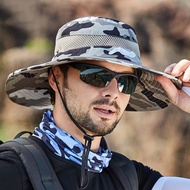 【CC】 Camouflage Caps Men Anti UV Hats Breathable Mesh Hiking Fishing Hat Outdoor Wide Brim Cap