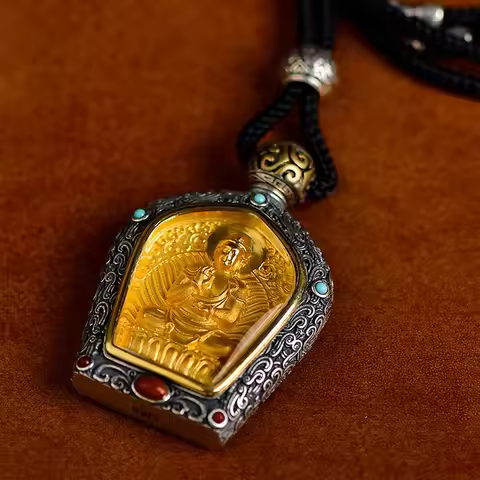 TOP COOL fashion Thailand Buddhist Tibet S925 Silver Buddha Amulet Amitabha guanyin Tathagata protec