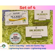 Dr Wong Skin Lightening Soap,Face Cream and Sulfur Soap,Bioderm Ointment Set