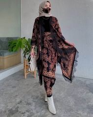 kebaya batik syahnita set outer Lace bahan paris