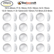 Beebeecraft 50~200 pcs 6~40mm Transparent Glass Cabochons Clear Dome Cabochon for Cameo Photo Pendant Jewelry Making Clear for Jewelry Making
