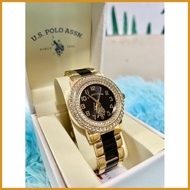 ♡ ∇ ◸ US Polo Assn. Authentic/Original US Polo Watch Two Tone with Crystal Stones Watch