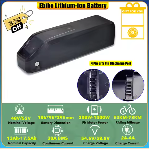 Jasion EB5 MAX Electric Bike Replacement 48V 13Ah 15Ah 17.5Ah Lithium-ion HL Down Tube Battery Pack