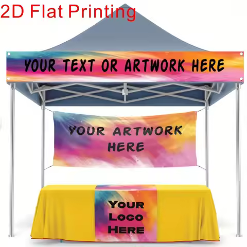 Custom Tent Banner & Table Flag - Durable Polyester with Grommets, Tents for Outside Party, Event Si