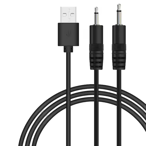 USB to AUDIO DC 2.5mm Charging Cable Vibrator Charger Cord for Rechargeable Wand Massager(Black 24AW