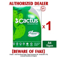 CACTUS Bond Paper Papers A4 Size 8.25x11.75in 70gsm Sub. 20 Copy Paper GREEN Label - 1 Ream