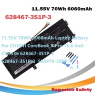 11.55V 70Wh 6060mAh Laptop Battery  For CHUWI CoreBook X Pro 15.6 Inch CWI536 628467-3S1P-1 628467-3