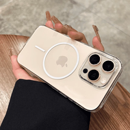 BOSKJUE | เคสโทรศัพท์บางกันกระแทกแบบแม่เหล็กใสสำหรับ iPhone 16 Pro iPhone 15 Pro Max iPhone 14 iPhon