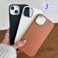 ชุด 3 ชิ้น เคสโทรศัพท์สีพื้นสำหรับ iPhone 16, iPhone 16 Pro Max, iPhone 16 Pro, iPhone 16 Plus