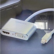 [少量現貨出清dd] Ugreen MD108 Mini dp轉hdmi/VGA轉換器線蘋果mac雷電surface電視投影接頭 1080P (PP2)40364