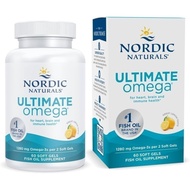 Nordic Naturals， Ultimate Omega，Lemon Flavor - 60 Grain Soft Capsules - 1280 mg，Omega-3 - Contains E