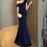 荷葉邊魚尾禮服長裙 晚宴裙 謝師宴