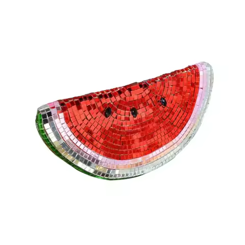 Reflective Watermelon Shape Disco Ball Decorative Handmade Glass Watermelon Figurines Cute Watermelo