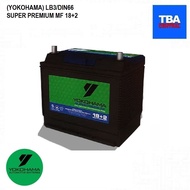 YOKOHAMA CAR BATTERY LB3/DIN66 SUPER PREMIUM MF 18+2  QR- 6802460