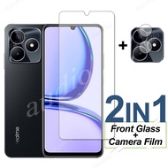 2in1 Tempered Glass Film For Realme C63 C53 NFC 4G C55 Narzo N53 Screen Protector Soft HD Camera Len
