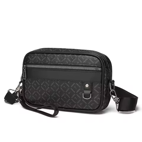 Business Men's Bag High Quality Soft PU Leather Man's Handbag Shoulder Bag Multi-Functional Men Clut