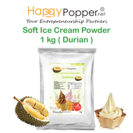 Happypopper Soft Ice Cream Powder Durian 1 kg Serbuk Tepung Aiskrim Premium Taste 1kg Premix Mix Hal
