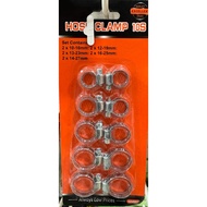 10 PCs Hose Clamp, Size: 2 x 10-16mm, 2 x 12-19mm, 2 x 13-23mm, 2 x 16-25mm, 2 x 14-27mm, High Quali