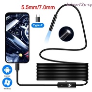 DELMER13P Type-C Endoscope Camera, IP67 Waterproof 6 LED Lights Borescope Camera, Adjustable Brightn