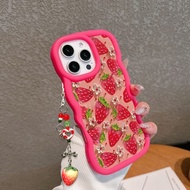 Red Strawberry Bracelet Chain Casing For Huawei Honor 400 Pro 90 Lite X8C X9A X9B X8B X8A Honor X7B 