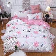 cadar queen king + comforter white pink flowers queen bedsheet king bedsheet with comforter 6 in 1 s